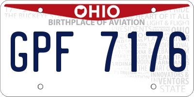 OH license plate GPF7176