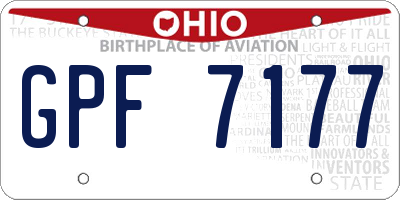 OH license plate GPF7177