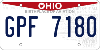 OH license plate GPF7180