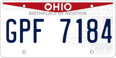 OH license plate GPF7184
