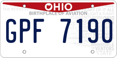 OH license plate GPF7190