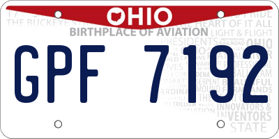 OH license plate GPF7192