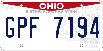 OH license plate GPF7194