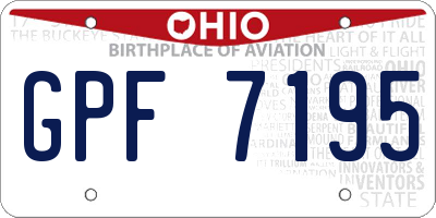 OH license plate GPF7195