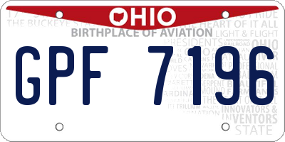 OH license plate GPF7196