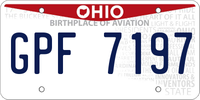 OH license plate GPF7197