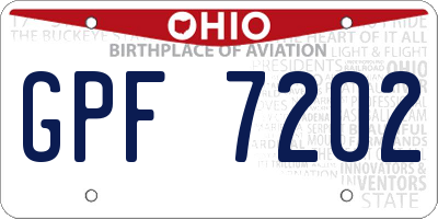OH license plate GPF7202