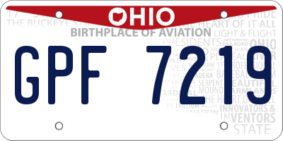 OH license plate GPF7219