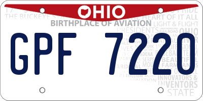OH license plate GPF7220