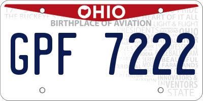 OH license plate GPF7222