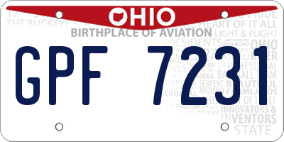 OH license plate GPF7231