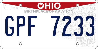 OH license plate GPF7233