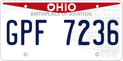 OH license plate GPF7236
