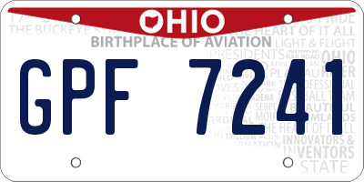 OH license plate GPF7241