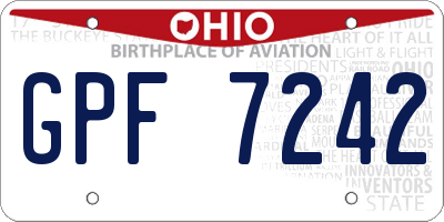 OH license plate GPF7242