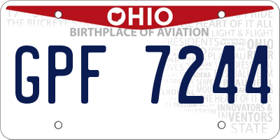 OH license plate GPF7244