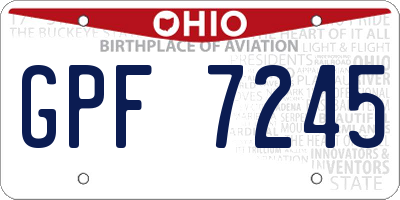 OH license plate GPF7245