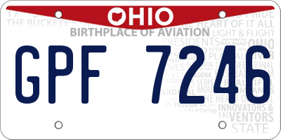 OH license plate GPF7246