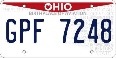 OH license plate GPF7248