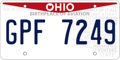 OH license plate GPF7249