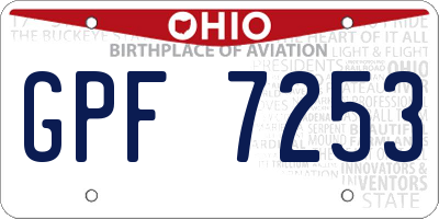 OH license plate GPF7253