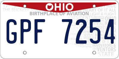 OH license plate GPF7254