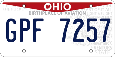 OH license plate GPF7257