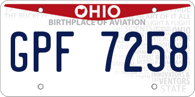 OH license plate GPF7258