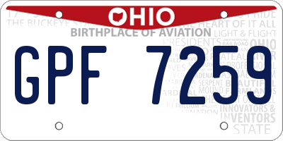 OH license plate GPF7259