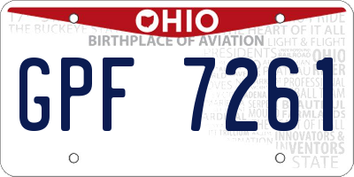 OH license plate GPF7261