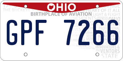 OH license plate GPF7266