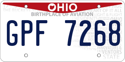 OH license plate GPF7268