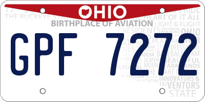 OH license plate GPF7272