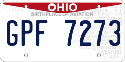 OH license plate GPF7273