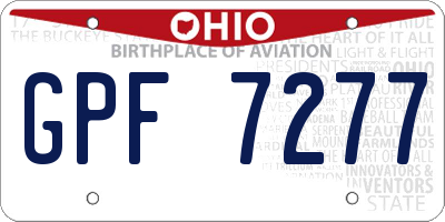 OH license plate GPF7277