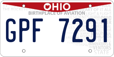 OH license plate GPF7291