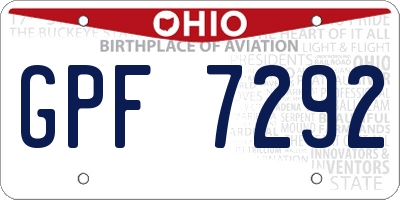 OH license plate GPF7292