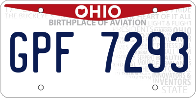 OH license plate GPF7293