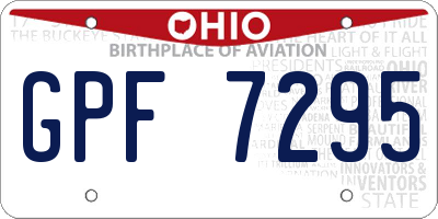 OH license plate GPF7295