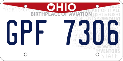 OH license plate GPF7306