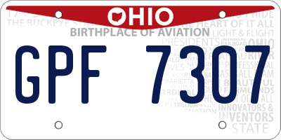 OH license plate GPF7307