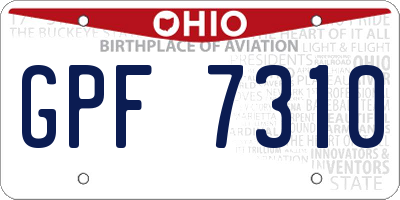 OH license plate GPF7310