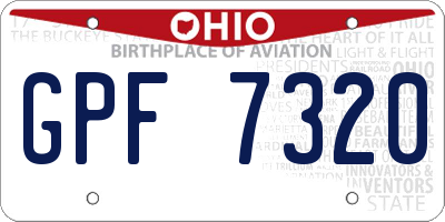 OH license plate GPF7320