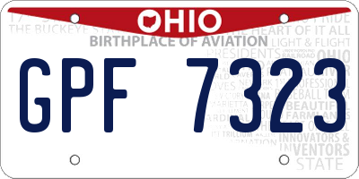 OH license plate GPF7323