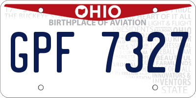 OH license plate GPF7327