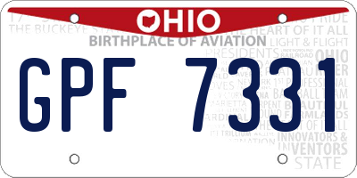 OH license plate GPF7331
