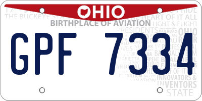 OH license plate GPF7334