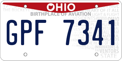 OH license plate GPF7341