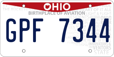 OH license plate GPF7344