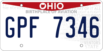 OH license plate GPF7346